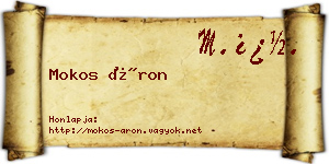 Mokos Áron névjegykártya